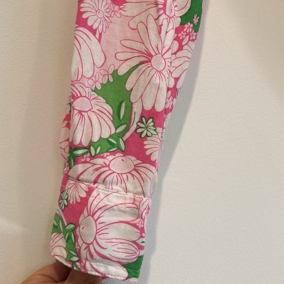 Lilly Pulitzer Vintage long sleeve button down blouse size 4-6 small pink print - Picture 4 of 7